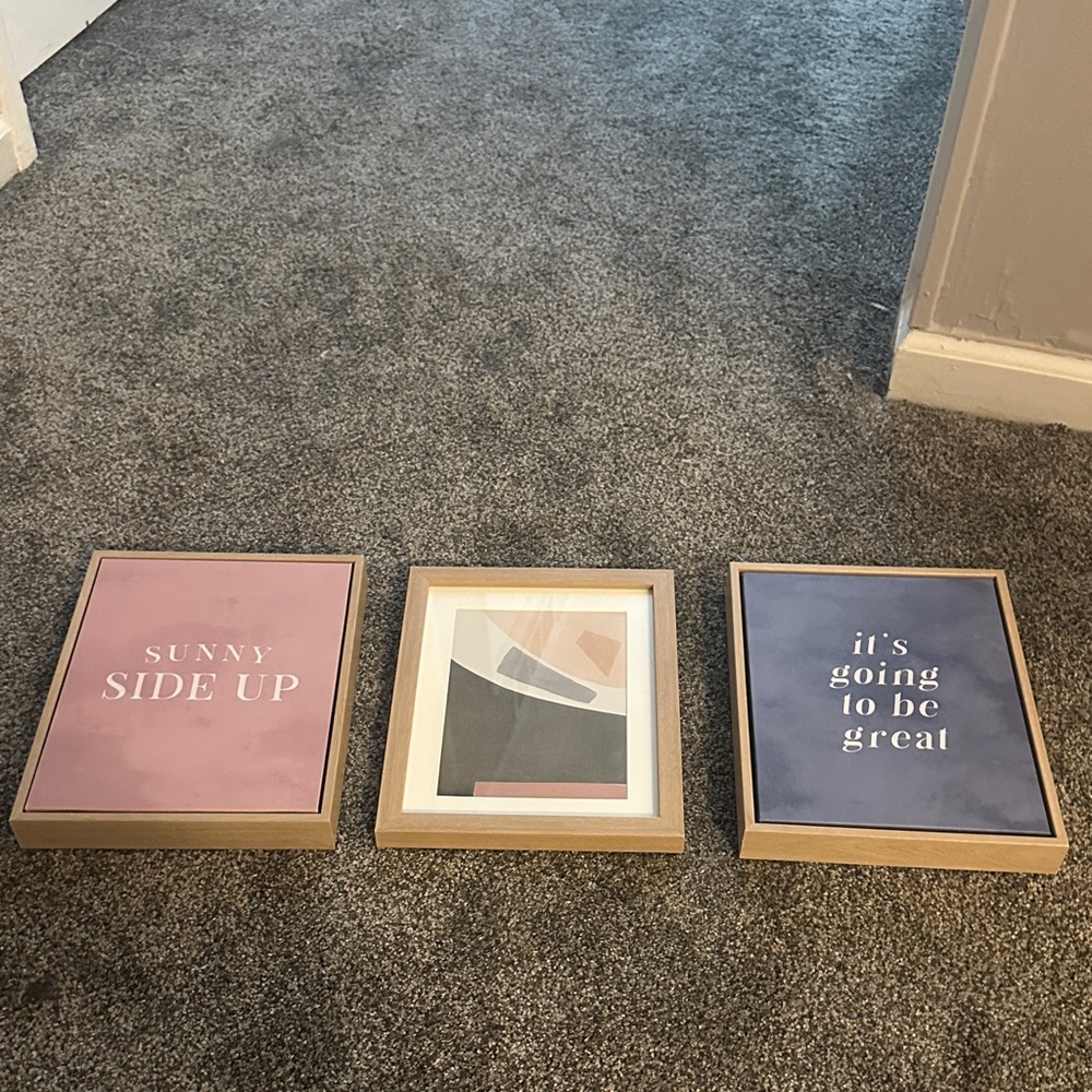 Target Pink and Blue Motivational Art Set